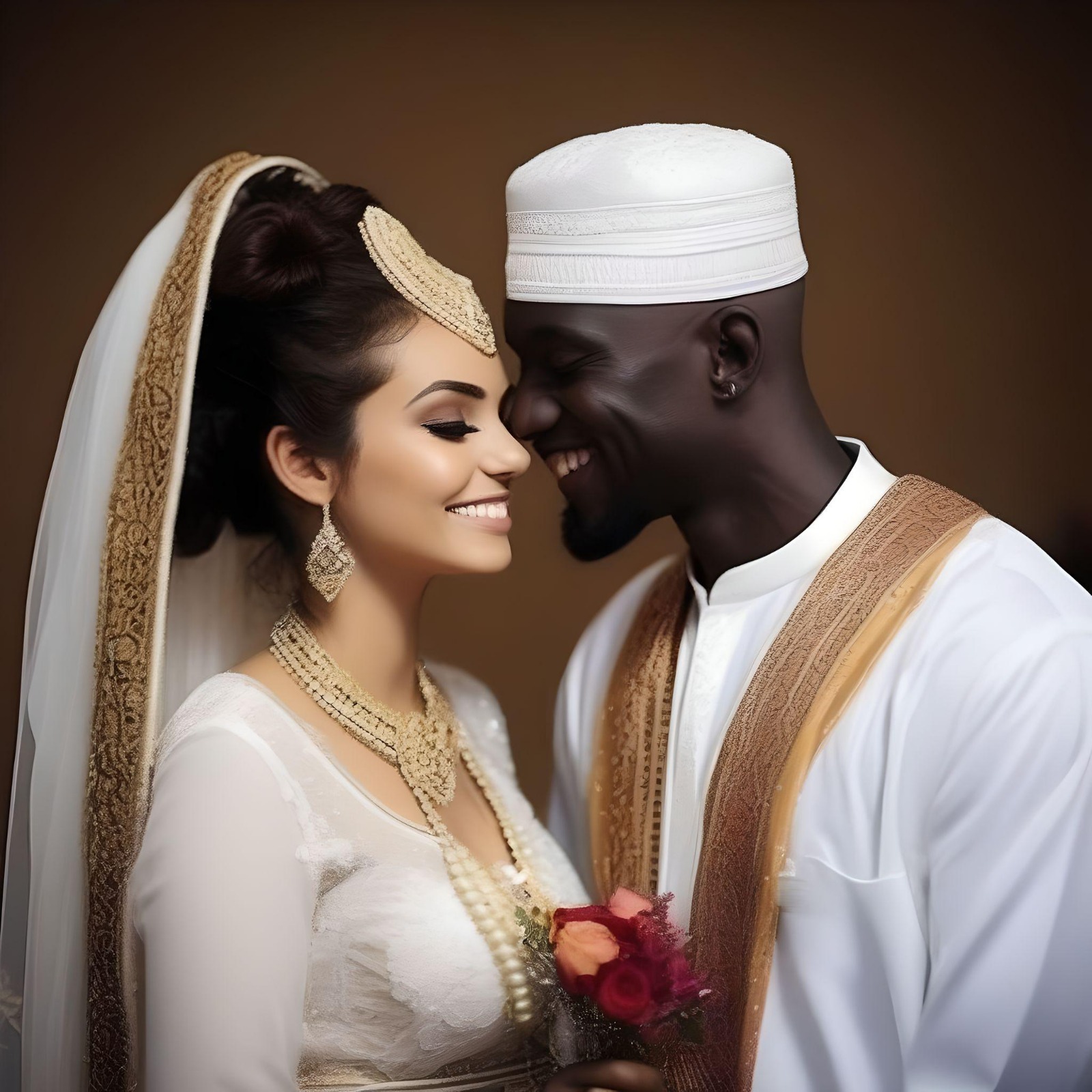  Picture of Marriage between two different race couples.